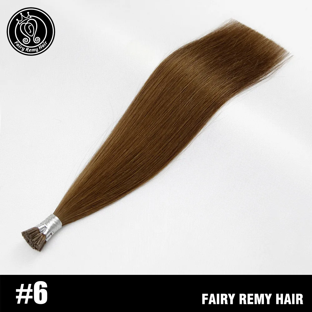 Фея remy волосы 0,8 г/локон 1" 18" 2" предварительно скрепленные волосы для наращивания I Tip Средний коричневый Remy человеческие волосы на капсулах настоящие волосы 40 г/pac - Цвет: #6