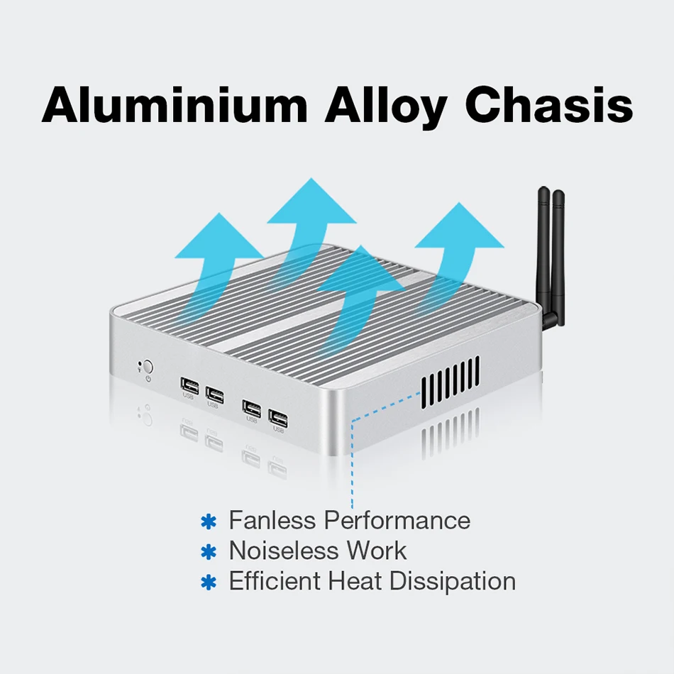 Безвентиляторный мини-ПК i7 i5 двойной LAN мини-компьютер i7 5500U i5 4200U Celeron J1900 HDMI WIFI Windows PC Поддержка 2,5 SATA HDD