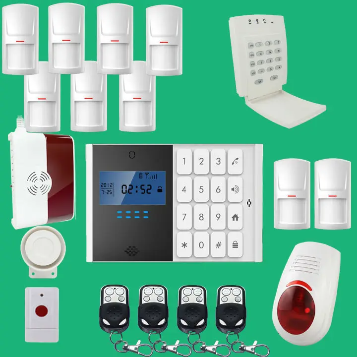 

IOS Android APP LCD Smart Keypad Wireless wired GSM  Quad4 Band SMS Home Security Voice Burglar Alarm System Auto Dial