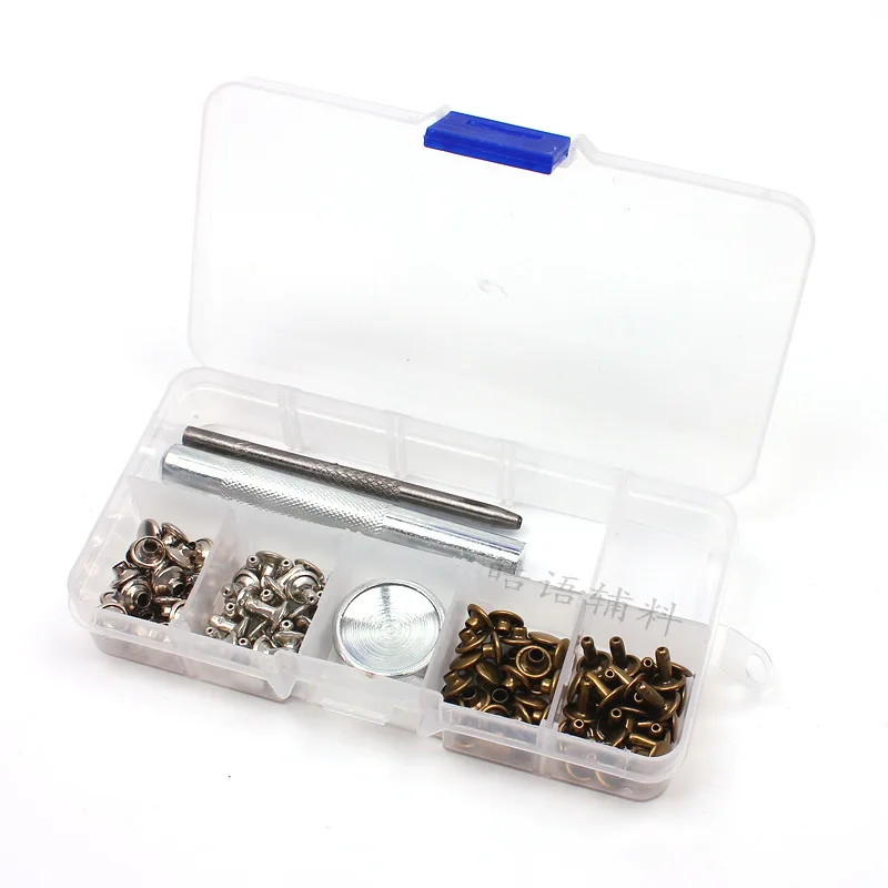 

50 Sets of Rivets + Installation Tool Set Green Bronze Silver White 2 Colors Leather Cap Hit Nail Metal Pure Copper Double 8MM