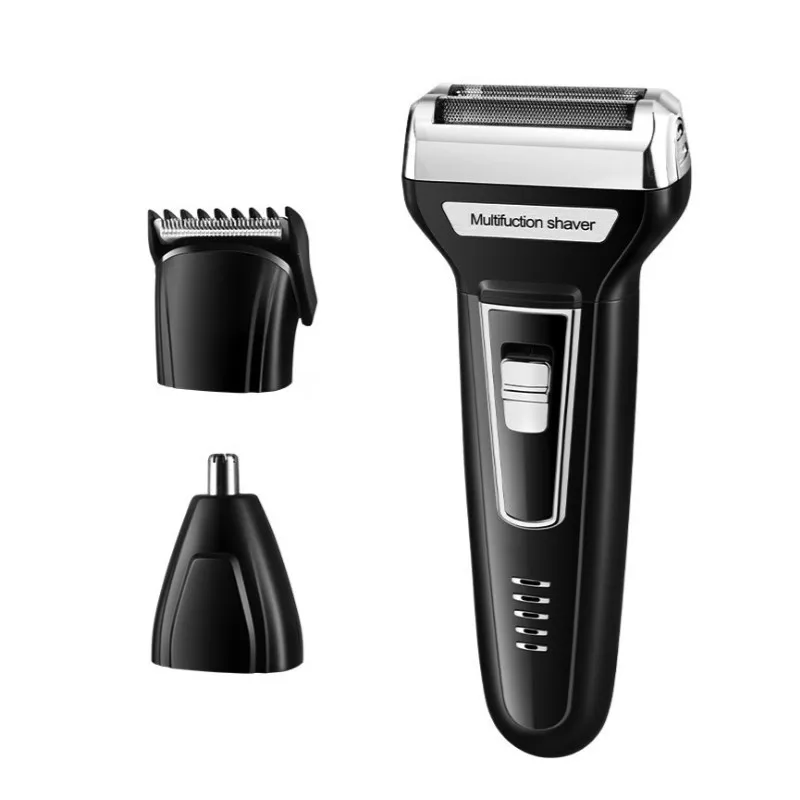 

3 in 1 USB Rechargeable & Battery Electric Shaver Nose Hair Trimmer and Barber Clipper Men's Grooming Set