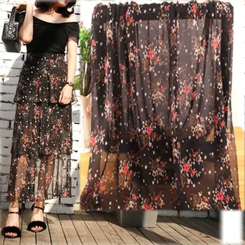 

75D Chiffon Printing with Small Pieces Printing with George Yarn Springand Broad-legged Pants Fabric and Summer Dresses