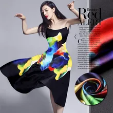 130 см/лот) 19 мм шелк тутового шелкопряда Ткань для шитья стрейч ткани лайкра Шармез ткань цифровая печать telas жир четверти DIY