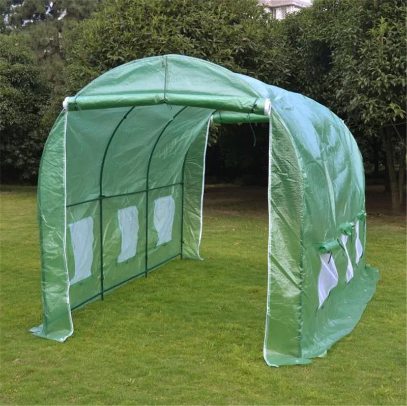 

Good quality Size 360x215x220cm Strong Enough 20kgs/ set Big Greenhouse Tunnel tents Camping or temporary accommodation tent