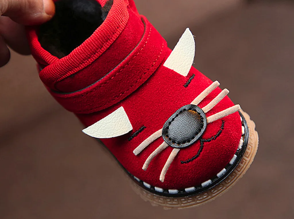 Детские ботинки обувь Новинка года зимние плюшевые теплые обувь для мальчиков модные кожаные мягкие Нескользящие ботинки девочек# XTN