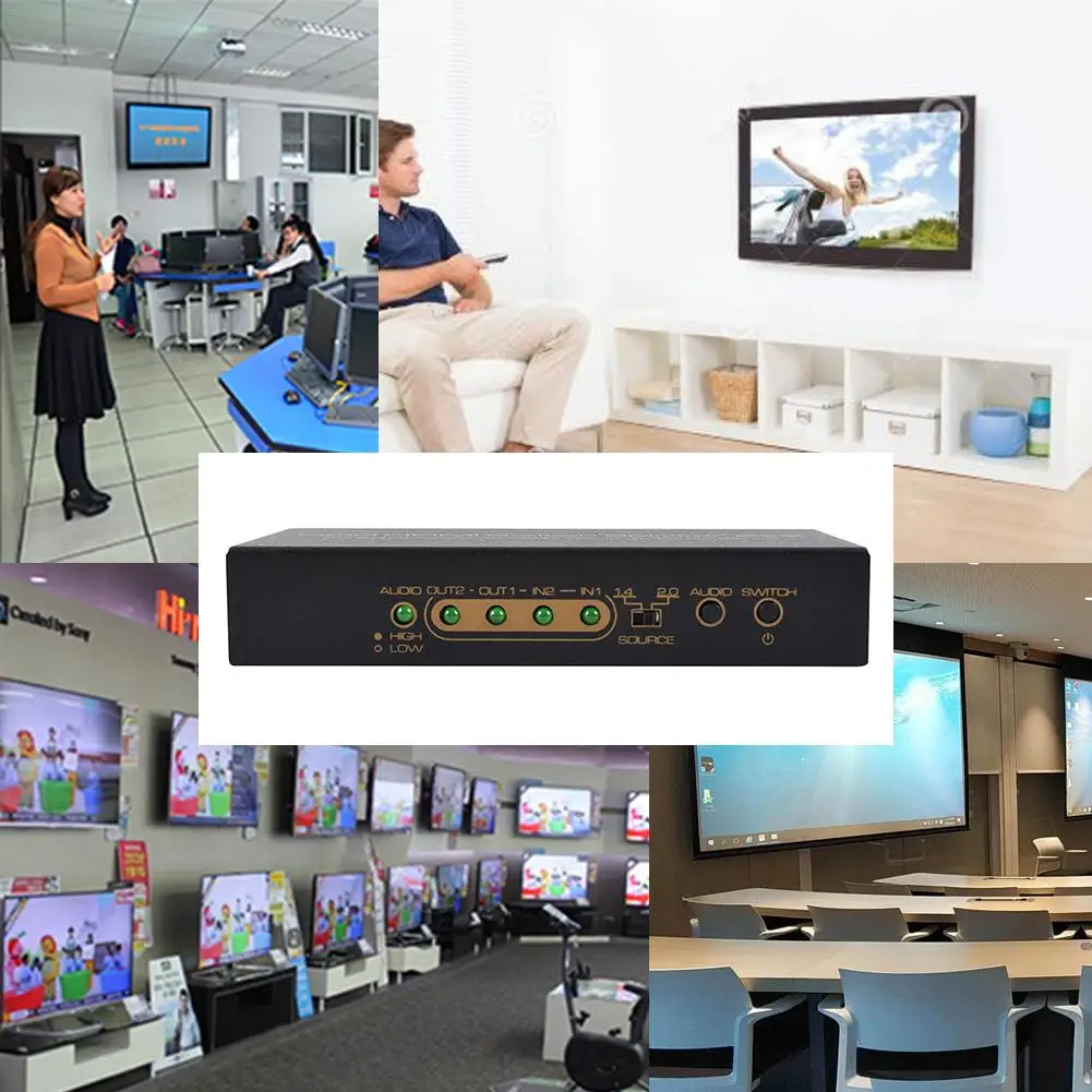 

HDR HDMI Switcher Splitter 2x2 4K60HZ/Audio EDID Settings/Resolution Backward Switch Box With Remote Control For HDTV DVD PC PS3