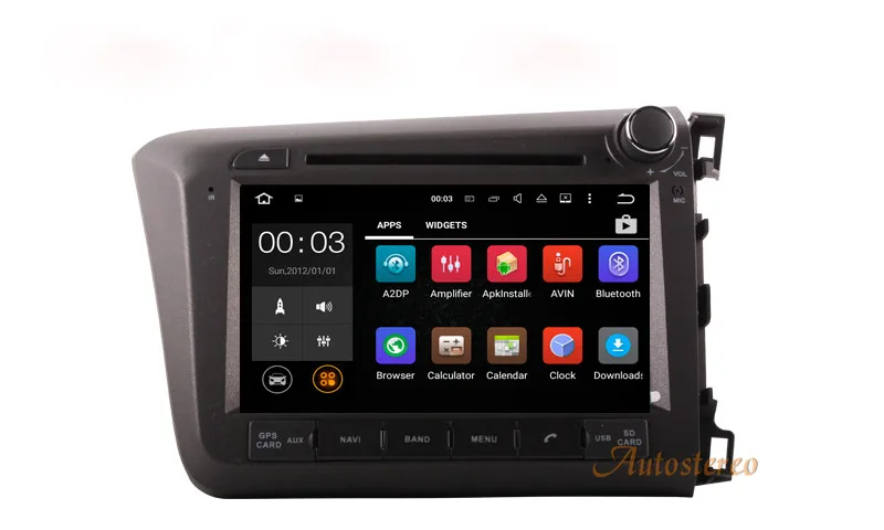 Clearance Car CD DVD player Android Quad core Car GPS navigation for Honda Civic right 2012 - 2015 radio mirror link mp3 video player 7