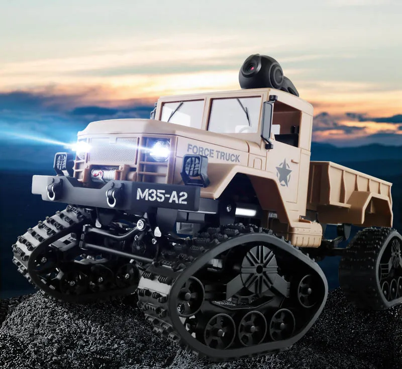4WD 2.4Ghz HD Camera Wi-Fi Real-time Transmission of Children's Toys rc car in Snow Tracked Remote Control car Gifts for Kids