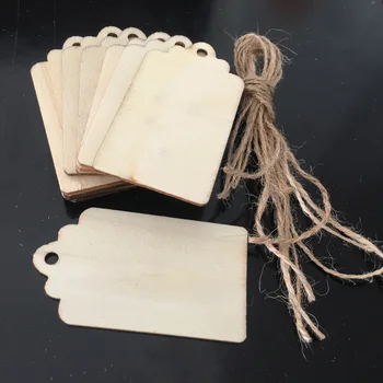 

50 Pcs Unfinished Wood Cutout Chips for Board Game Pieces Christmas Hanging Ornament DIY Arts Craft Decoraton with Twine