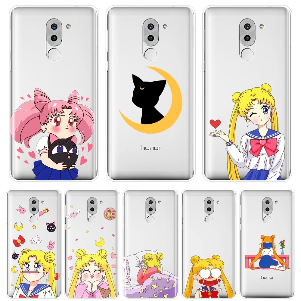 Чехол для Huawei Honor 6 5A 4X 5X 6X силиконовая мягкая задняя крышка с милым аниме сейлор