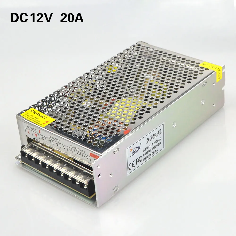 1.25A 2A 3.2A 5A 8.5A 10A 12.5A 15A 20A 30A переключатель Питание адаптер AC100V-240V для DC12V для Светодиодные ленты освещения трансформатор