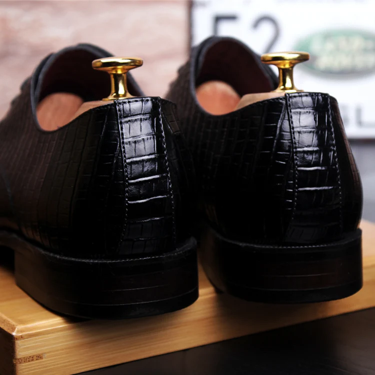Movechain модные Для мужчин Крокодил зерна Модельные туфли из натуральной кожи мужские Повседневное квадратный носок оксфорды Для мужчин s на