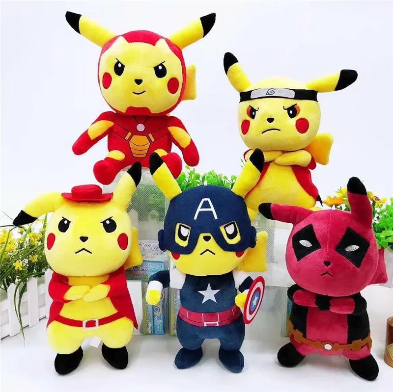 

The Avengers Cosplay Pika pokemones Plush Tosy The Kawaii Soft Pillow Toys For Children Birthday Gift
