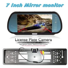 HD 7 “ЖК-дисплей зеркало автомобиля Мониторы парковка DVD/VCD/GPS/ТВ Экран и резервного копирования Номерные знаки для мотоциклов Рамки вид сзади автомобиля Парковка Обратный Камера