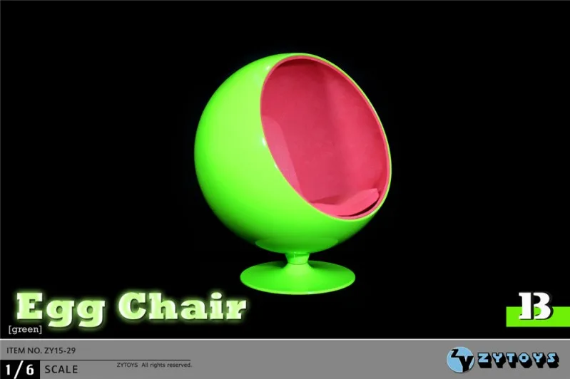 

Green NEW ZYTOYS 1/6 Scale  Egg Space Chair ZY15-29 For Action Figure