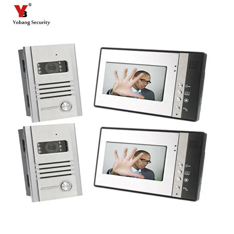 

Yobang Security 7 Inch Color Video door phone Outdoor Metal Camera Home DoorPhone Door Video Intercom Waterproof Doorbell