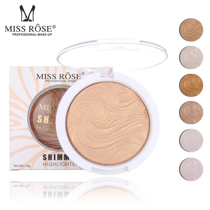 MISS ROSE 12 Colors Highlighter bronzer 1pcs Brighten Professional make up Easy to Wear Long Lasting illuminator Face make up