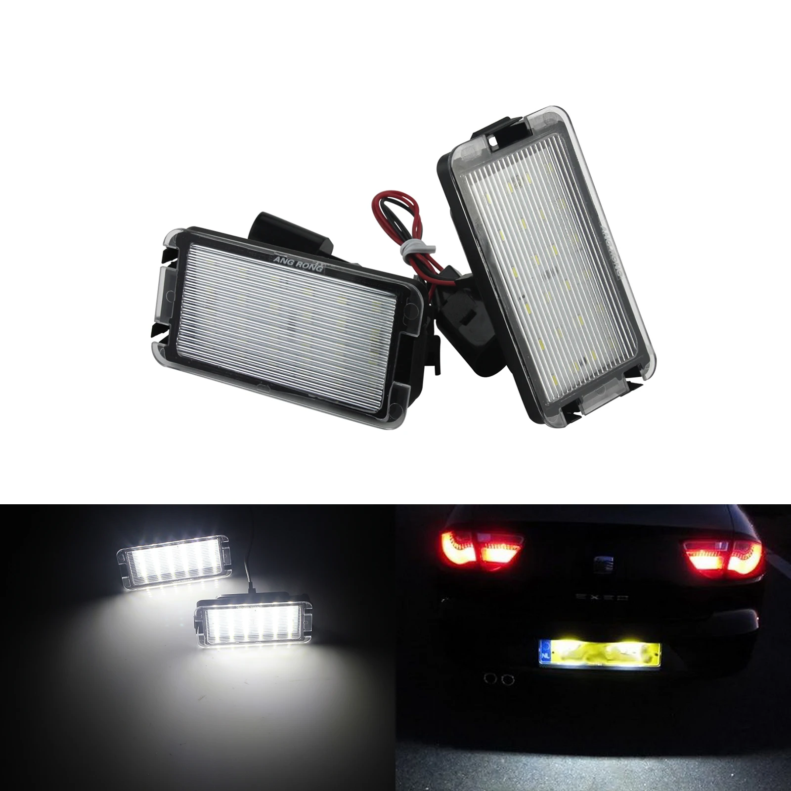 COPPIA LUCI TARGA 6 LED VOLVO C30 CANBUS 100% NO ERROR BIANCO 6000K