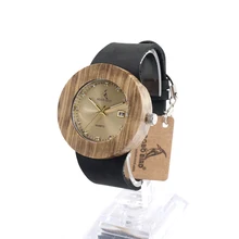 Bobo bird b30 hombres mujeres madera reloj auto fecha reloj de mujer de cuarzo reloj de cuero 2016