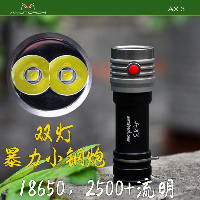 

Amutorch AX3 2x XP-L HD 2500LM EDC 18650 LED Flashlight Outdoor Mini Torch