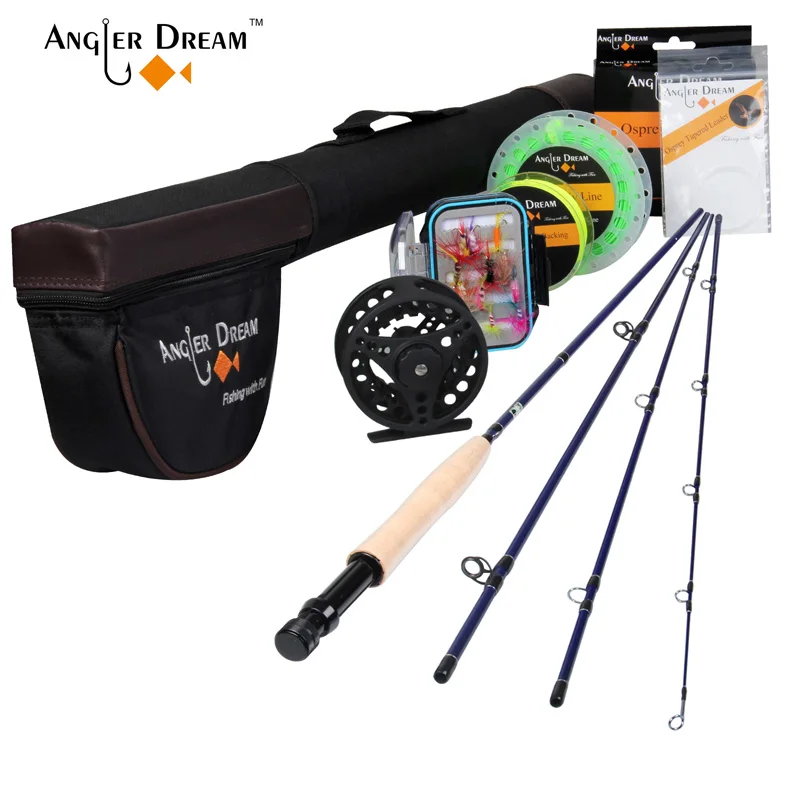 Angler Dream Fly рыболовные снасти 2,5 м 8'4'' 3WT спиннинги алюминиевая катушка для рыбалки с рыболовными приманками и линиями