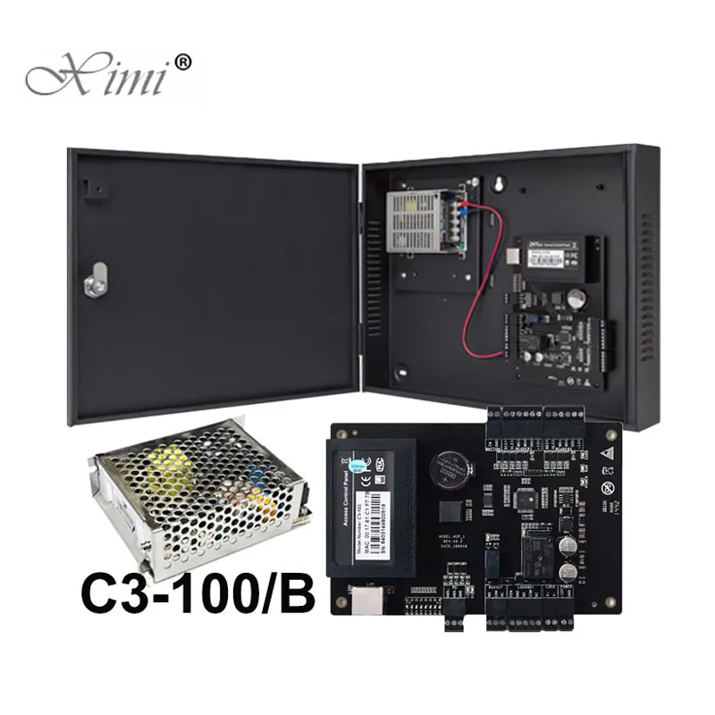

C3-100 1 door Access Control Panel TCP/IP Door Access Control Board With Battery Function Power Supply Protect Box Door Control