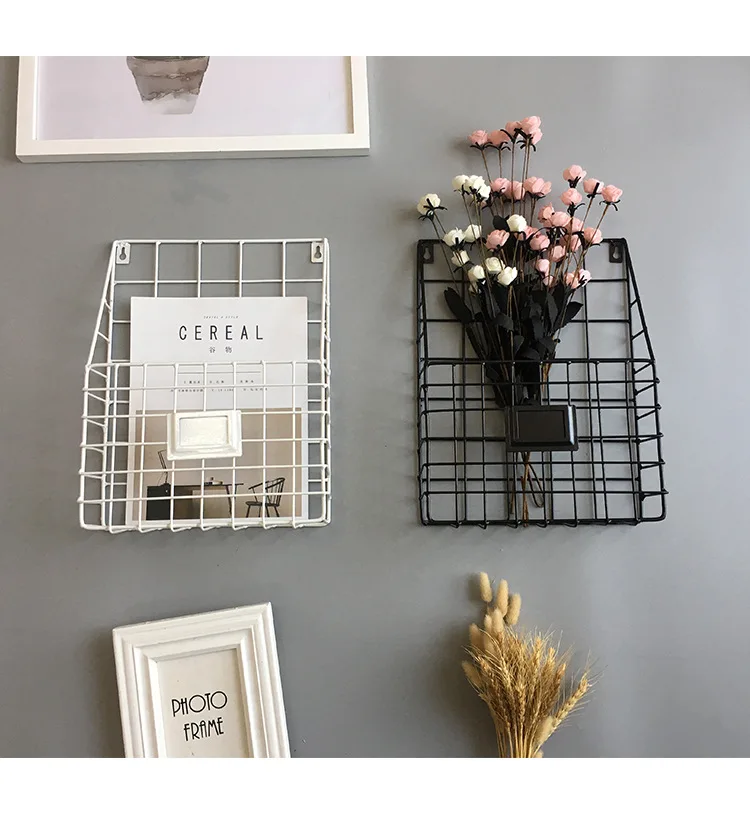 1 قطعة جديد الحديثة سلك مجلة صحيفة سلة الحائط آخر تخزين الرف المنظم JL 211