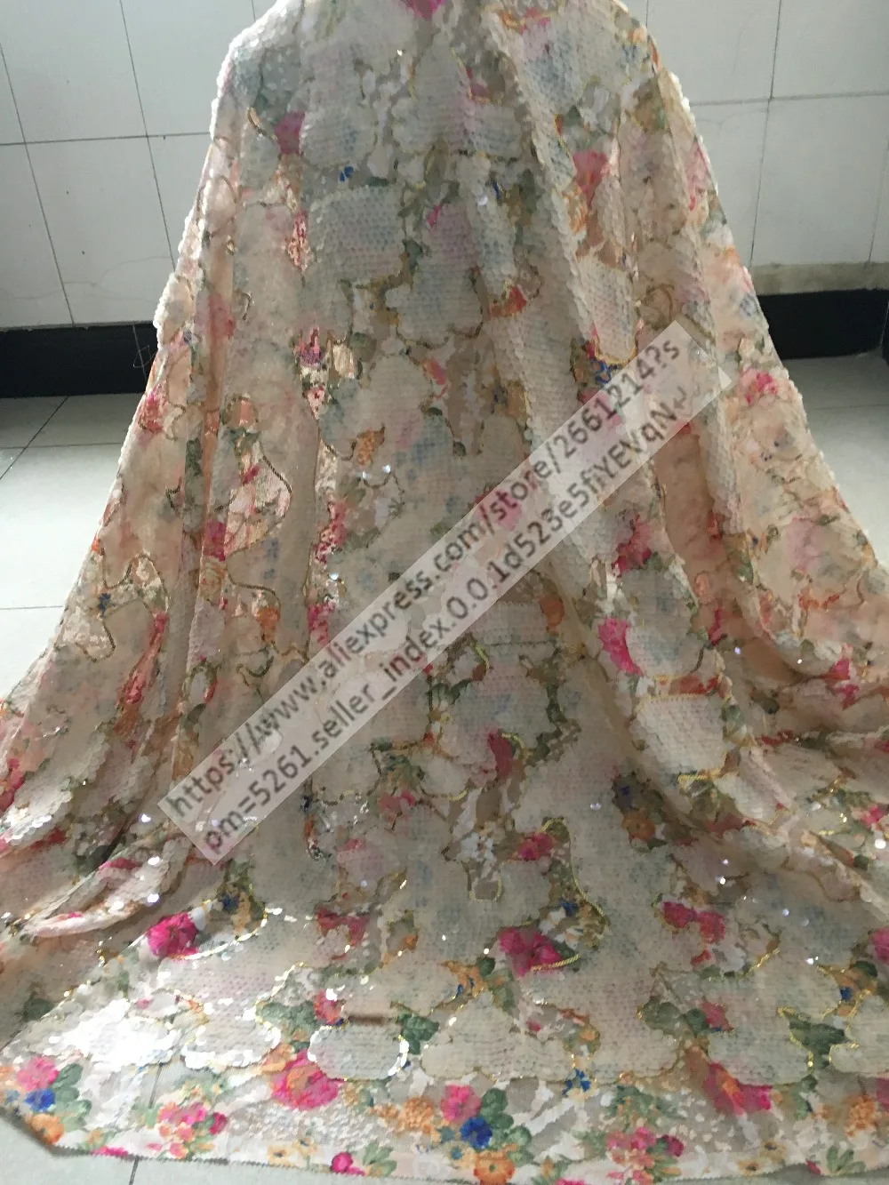 Тюлевая кружевная ткань с блестками Красивая Роскошная BZL-22395 вышивка Тюлевая сетчатая кружевная ткань для свадебного платья