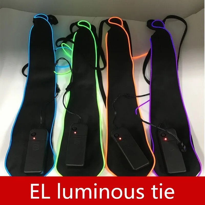 

New Fashion EL Light-Emitting Tie Creative party LED tie Pub stage props Makeup party Jazz tie