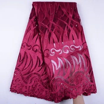 

African French Lace Fabric With Stones High Quality Nigerian Embroidery Tulle French Lace Fabric For Party Dress A1490