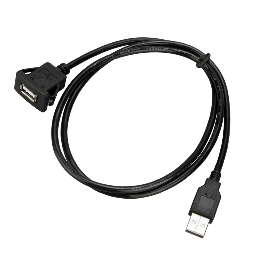 MagiDeal USB2.0 USB Cables Male to Female Car Flush Mount Extension Cable Dashboard Inlay Cord For Laptop PC Desktop Accessories