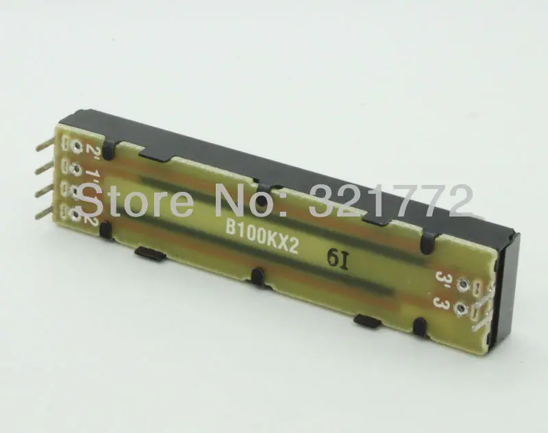 Alpha 72mm Dual Gang B100K 100K Linear Taper Slide Potentiometer Potin