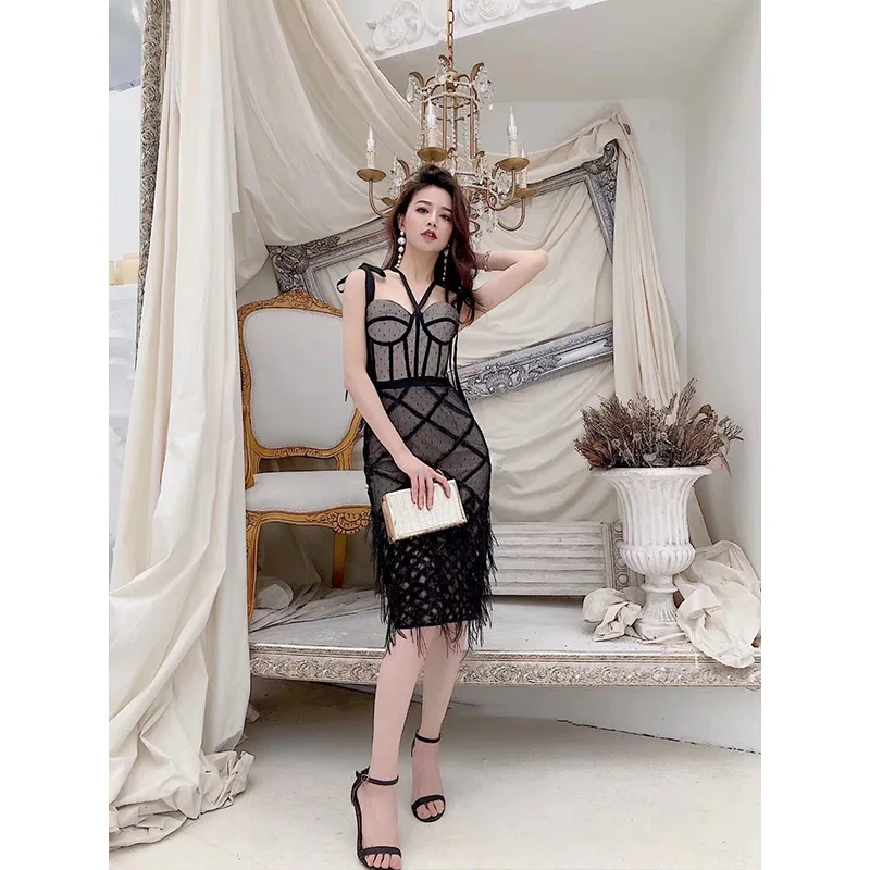 DEIVE TEGER новое летнее женское платье Vestido Спагетти ремень без рукавов без бретелек Черное Платье прямое вечерние платье BY1013