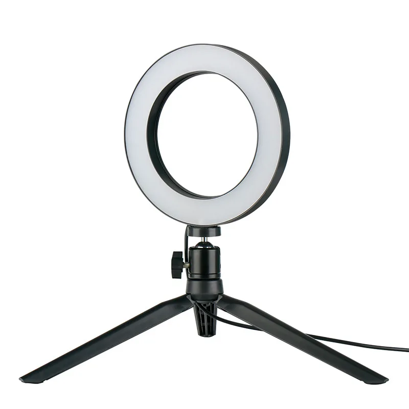 Диммируемый светодиодный светильник для студийной камеры с кольцом для телефона, видео свет 12W 2700 K-5500 K, штатив для фотографии, лампа для селфи, палка, круглый стол, освещение