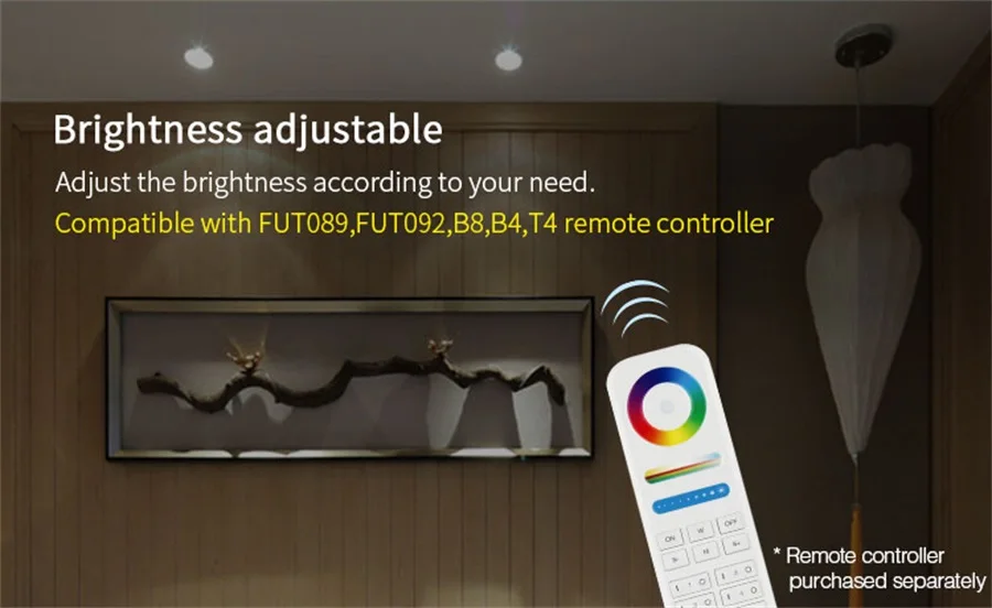 Rgb + Cct Miboxer Teto Redondo Spotlight Ac86-265v Fut062 - Fut089 Fut092 b8 b4 t4 Ibox1 Ibox2 2.4g Controlador 9 w Led 11 Miboxer 9 w rgb + cct led