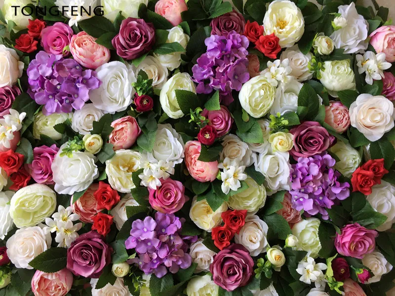 

10pcs/lot Artificial silk hydrangea rose 3D flower wall wedding backdrop decoration flower stage decoration Mixcolor TONGFENG