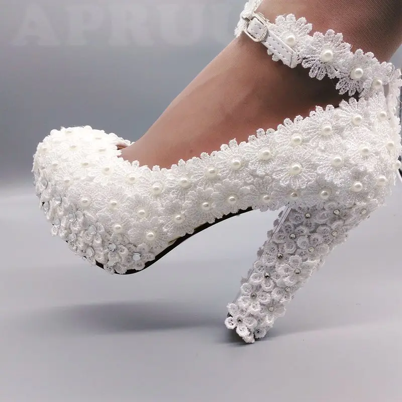 11cm super high block heels ivory lace pearls wedding shoes bride ankle strap handmade chunky heeled brides wedding pumps shoe 11cm super high block heels ivory lace pearls wedding shoes bride ankle strap handmade chunky heeled brides wedding pumps shoe