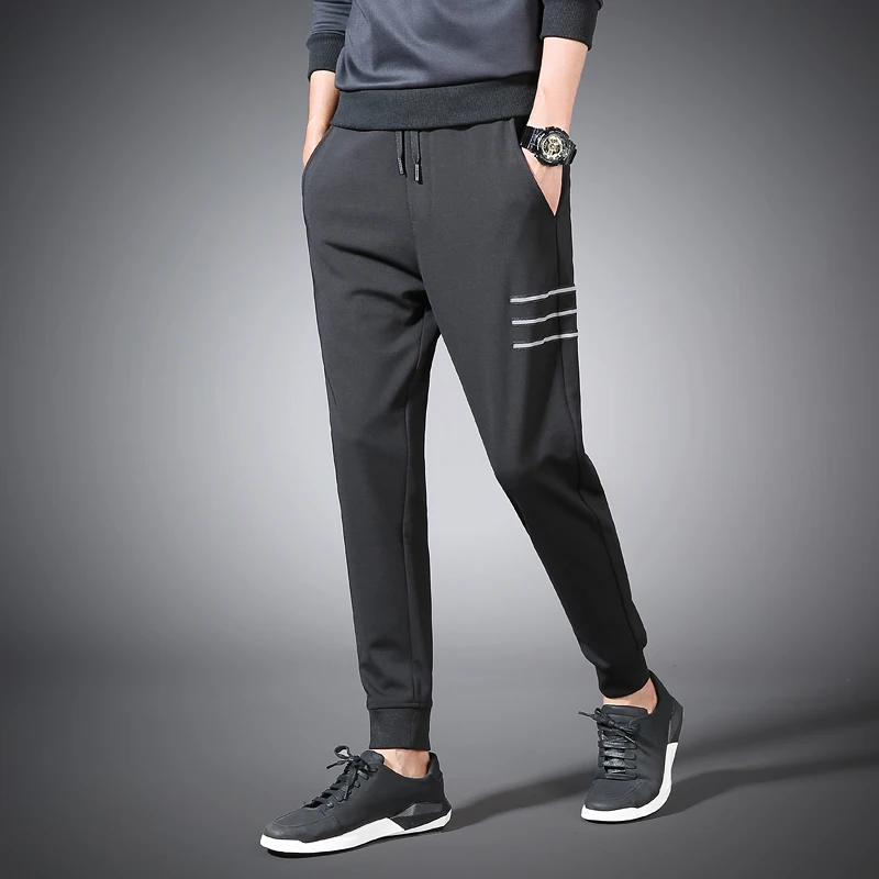 2019 Для мужчин стрейч Jogger досуг штаны Для мужчин Slim Fit Талия на резинке Для Мужчин's Фитнес брюки, большой размер S-4XL