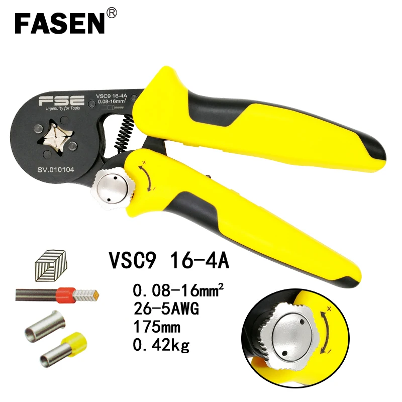 0.25-6mm² Self Adjusting Crimper Plier Ratcheting Ferrule HSC8 6-4A AWG23-10 ^