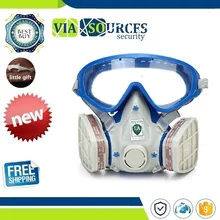 Газ Комплексная крышка Краски Маска от защиты от химического воздействия и очки пестицидов пыле огонь спасательный респиратор Углеродный фильтр для маски