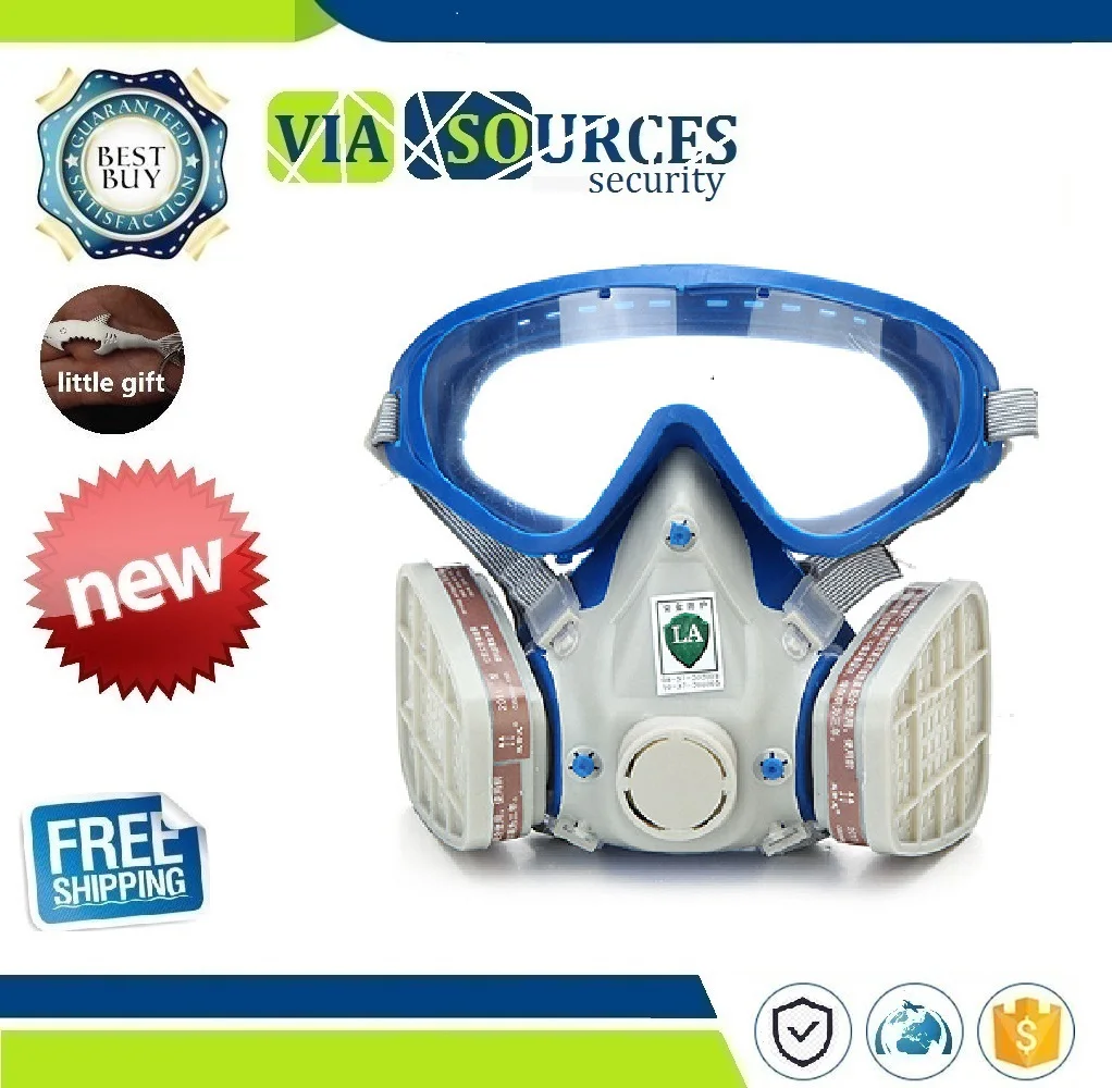 Goedkoop Gas Uitgebreide Cover Verf Chemische Masker Goggles Pesticide Stofdicht Brandtrap gasmasker carbon filter masker