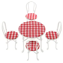 5 шт./компл. Кукольный дом Мебель металлическая игрушка столы и стулья DIY Кукольный Аксессуар Мебель Гостиная Обеденная подарок для малыша