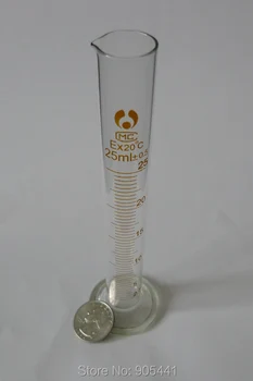 

2pcs Borosilicate Glass Material 25mL Graduated Measuring Glass Cylinder Free Shipping