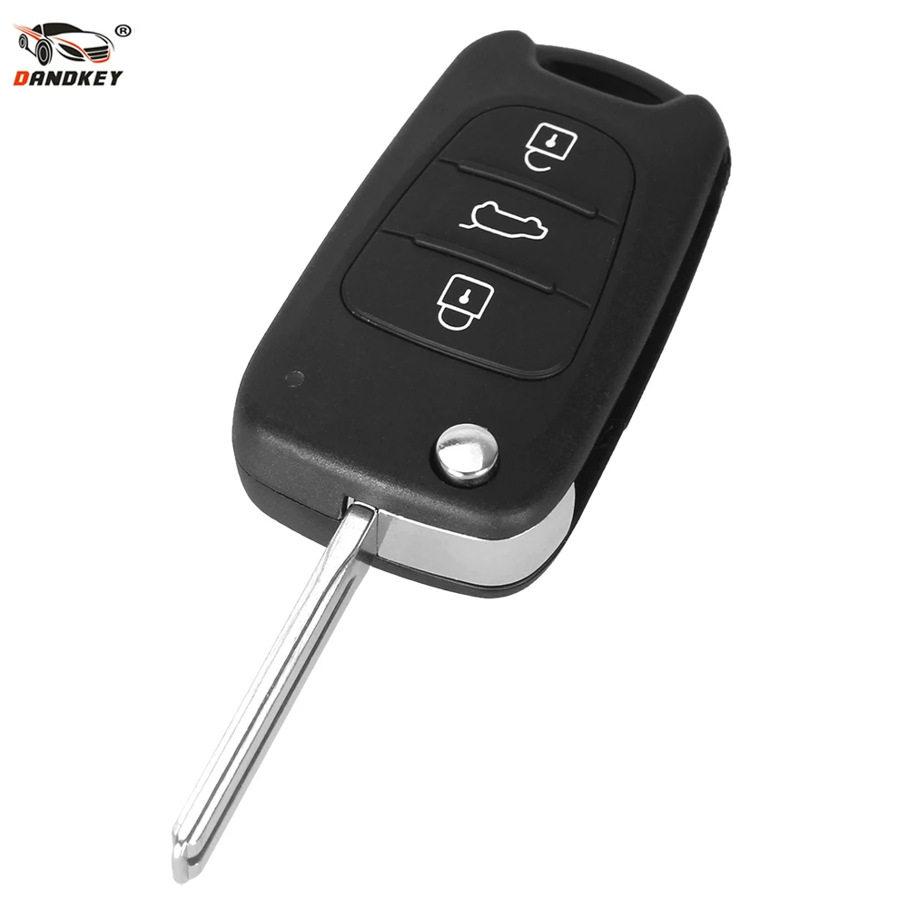 

DANDKEY 3 Buttons Car Flip Folding Remote Key Shell Blank Case Cover for Kia K2 K5 Replacement