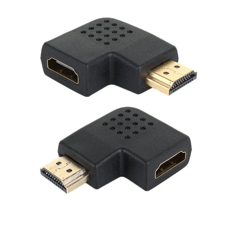 

90 Degree Left Right Angle Male to Female Adapter Cable Connector HDMI HDTV