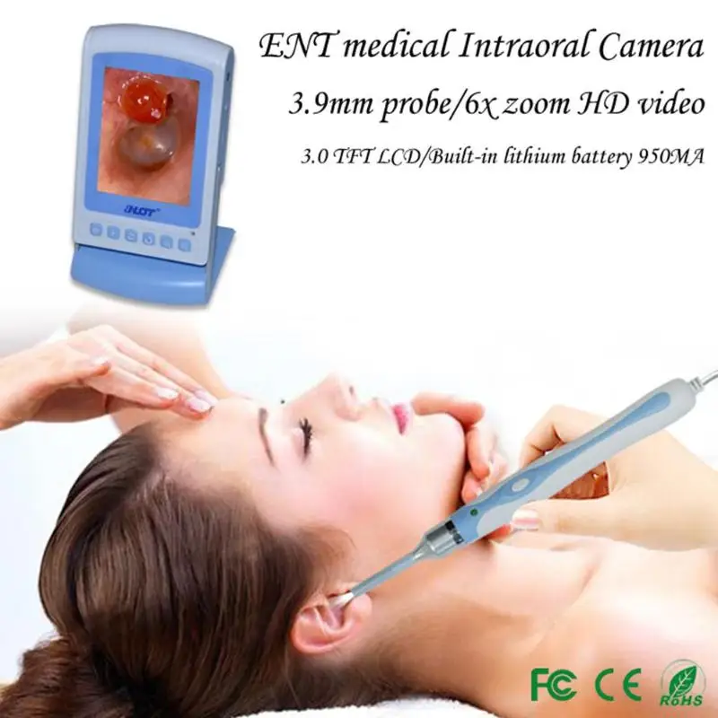 

Intraoral Endoscope Lens Micro High Definition Camera LCD Screen LED Light Monitoring Inspection for Dentist Oral Ear Nose