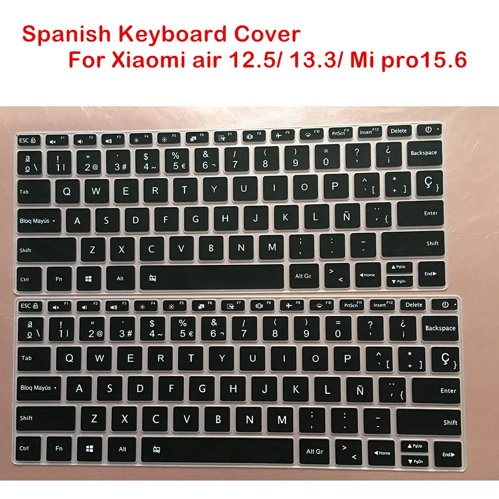 Силиконовый чехол с испанской клавиатурой для Xiaomi Mi Air 12 5 13 3 дюймов Mibook Pro 15 6