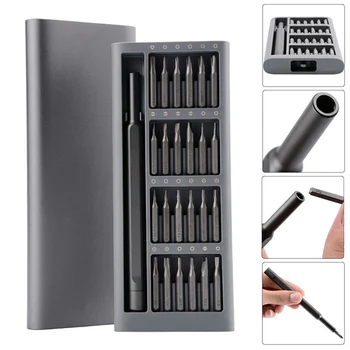 

24Pcs/Set Multi-Tool Magnetic Screwdriver Set Repair Kit with Alloy Case Tools TB Sale