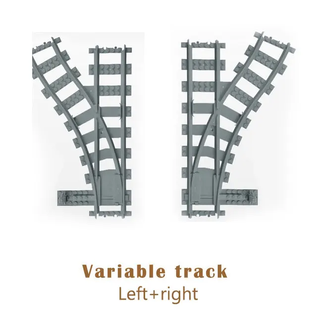 Гибкие городские поезда рельсы трек модель железной дороги наборы форкированные прямые изогнутые строительные блоки кирпичи совместимые основные брендовые игрушки - Цвет: Left right