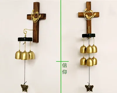 Христианские подарки высококлассные украшения для дома крестообразные украшения из чистой меди ручной работы крест колокольчики
